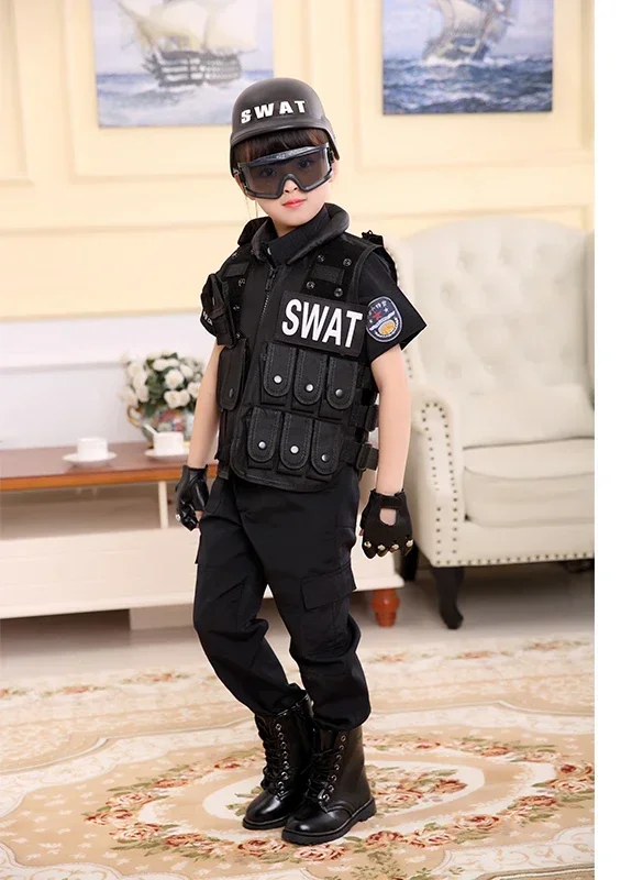 2025 Halloween Children Hunting Military Tactical Army Vest Kids Airsoft Gear Combat Armor Uniform Boy Girl Swat Police Outdoor view 3