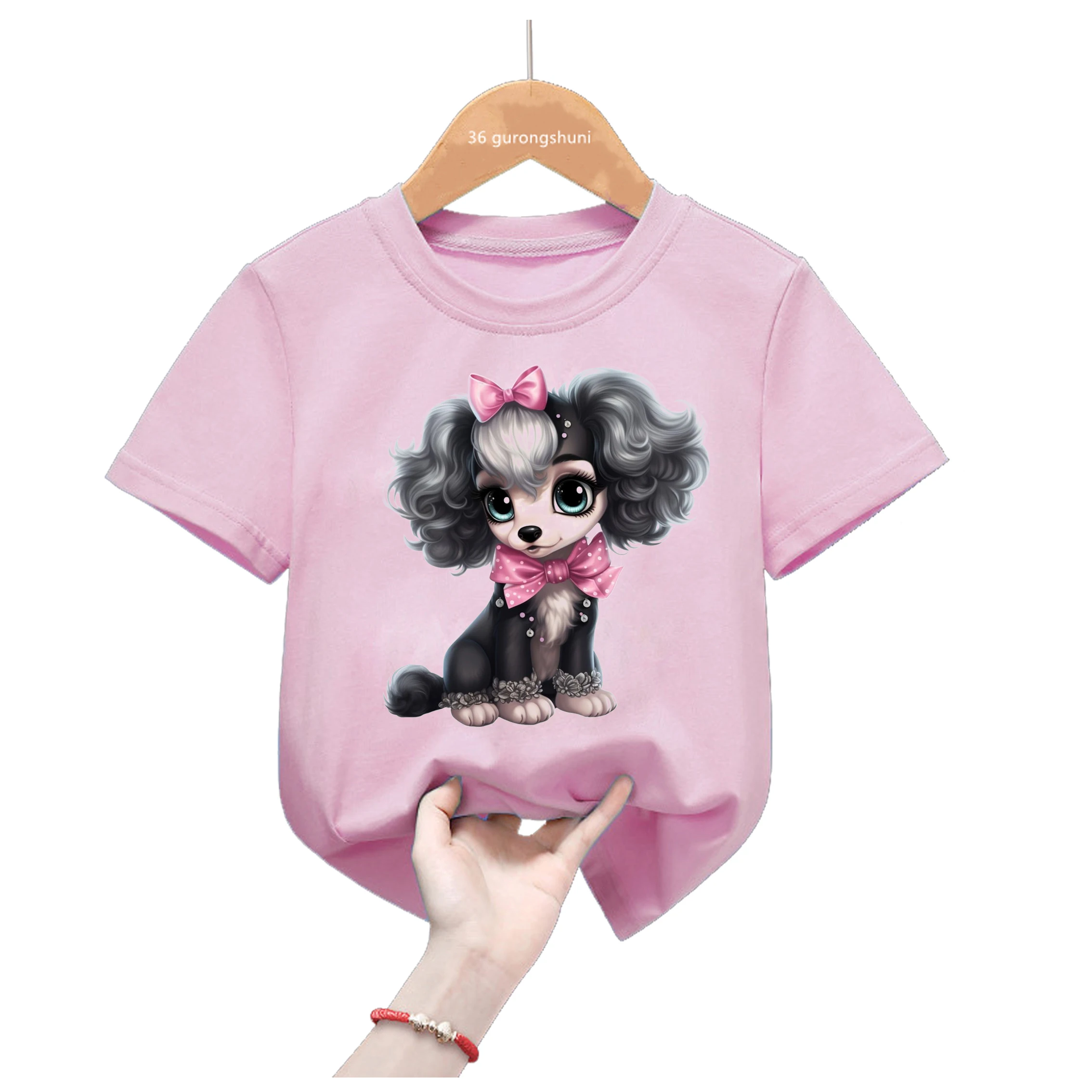 Cool Yorkshire Terrier Corgi Animal Print Tshirt Girls Harajuku Kawaii Kids Clothes Summer Tops Children'S Clothing Dog T-Shirt