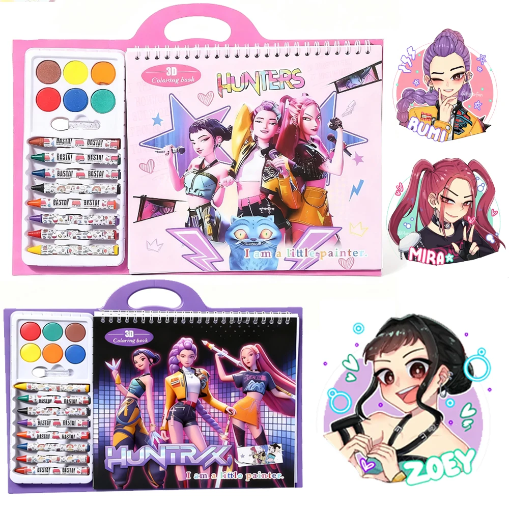 Книжка-раскраска Kpop «Охотники на демонов» — рисование и аниме мультяшное искусство линий, детский альбом для рисования |   Детский праздничный подарок