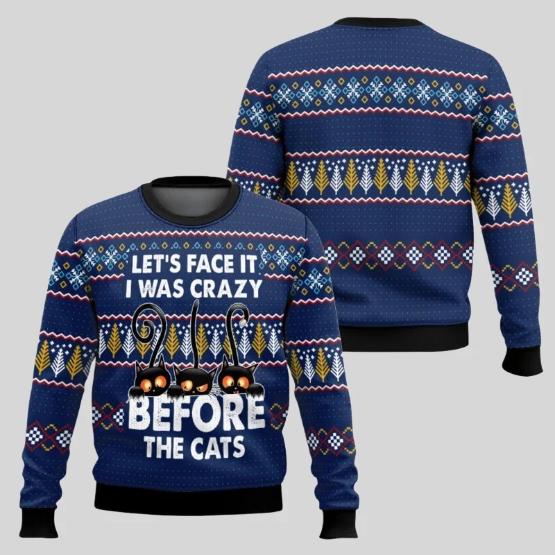 25/26 Gatto nero Bevanda Caffè Brutto maglioni di Natale Stili multipli Divertente festa di festa Pullover Maglione Famiglia Regalo di Natale