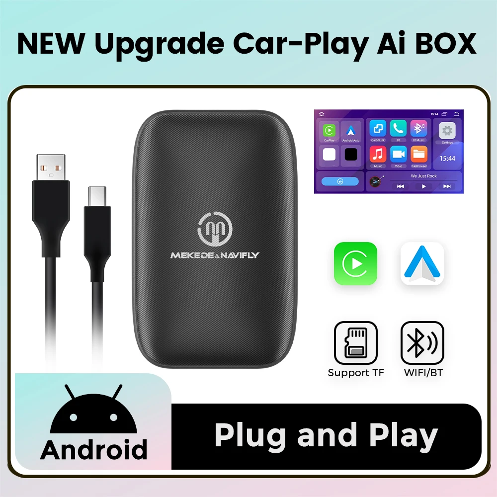 

Беспроводной адаптер Android Auto и Apple CarPlay для автомобилей Ford, Toyota, Volvo, VW, Kia, Benz, Honda. Поддержка Netflix и YouTube.