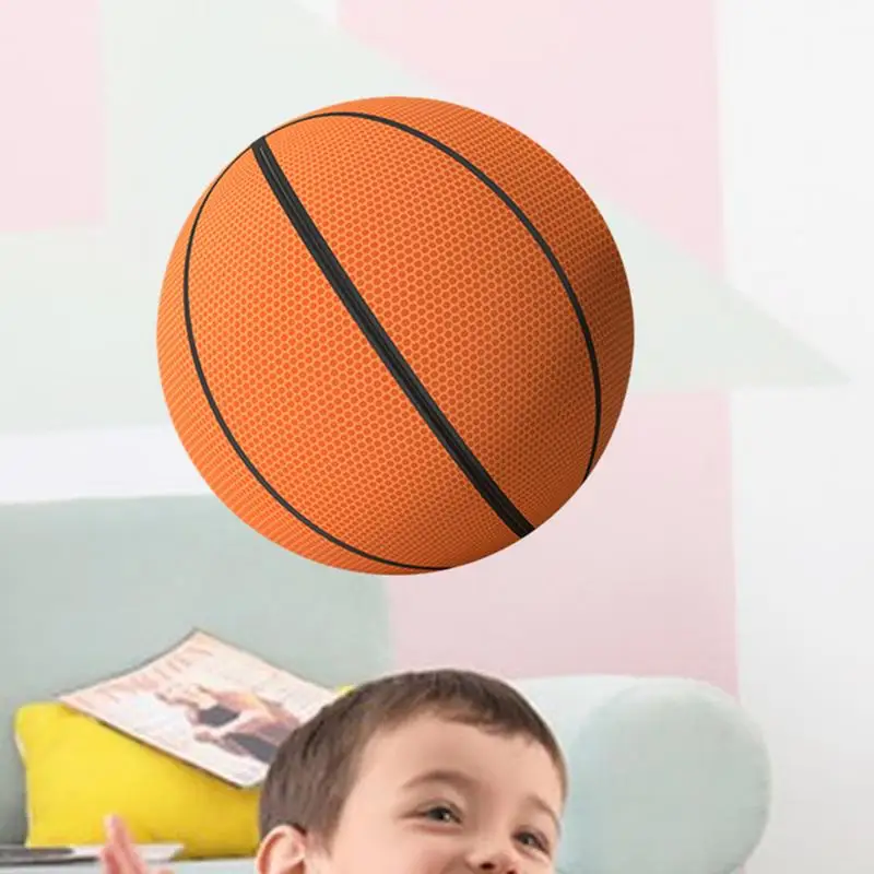 Indoor Quiet Basketball 7 Inches Silent Basketball Dribbling Toy Zippered Removable Cover Quiet Basketball High Elasticity