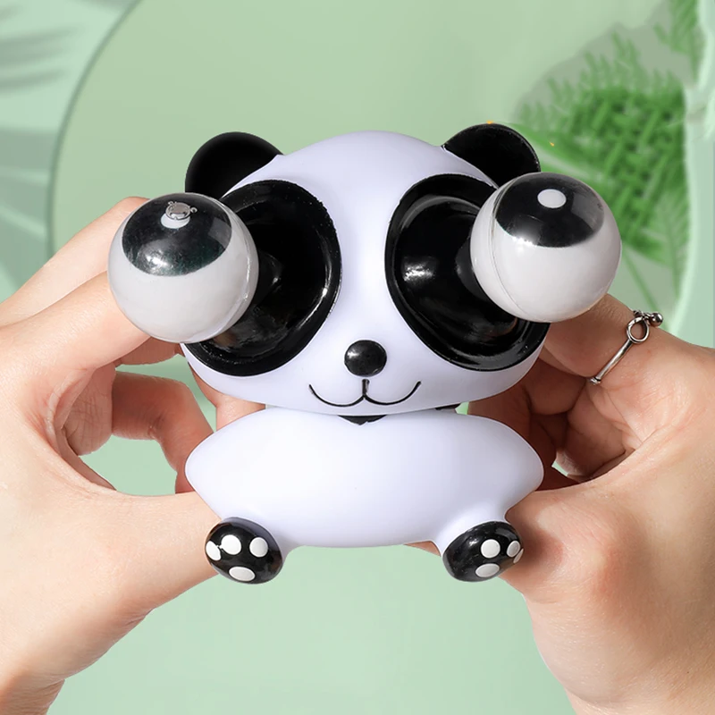 Creative Design Pop Eye Panda Squeeze Toy New Kids Pinch Music Puzzle Stress Relief Toy Funny Trick Googly Eye Beetle Toys Gift