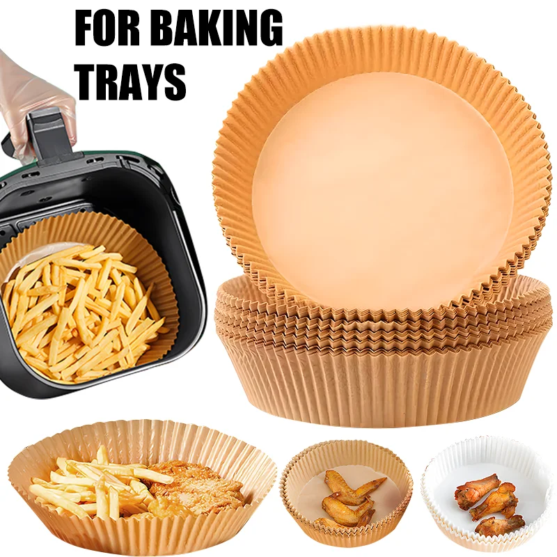 16cm 20cm Air Fryer Baking Pape Airfryer Papers Round Air Fryer Parchment Paper AirFryer Oil-Proof Disposable Paper Liner