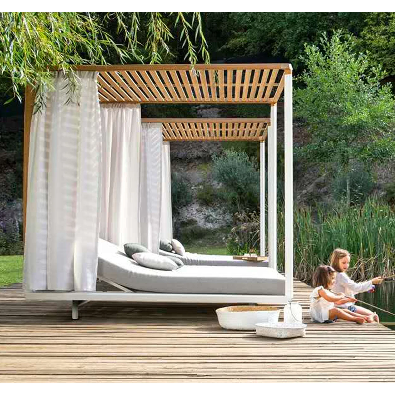 

Роскошный курорт Cabana Project Deck, композитный подъемник для бассейна, плетеная листовая кровать, мебель, кресло для отдыха, шезлонг для производства бассейна