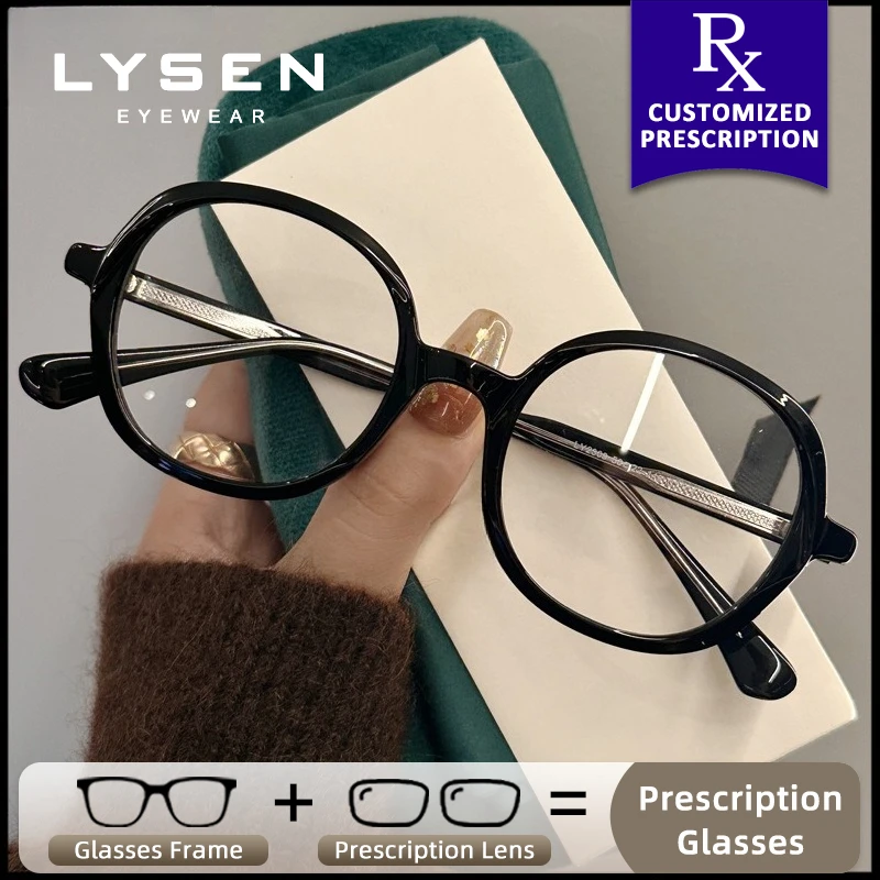 

LYSEN Retro Round Women Myopia Glasses with Prescription Lenses Anti Blue Light Photochromic Glasses Progressive Reading Glasses