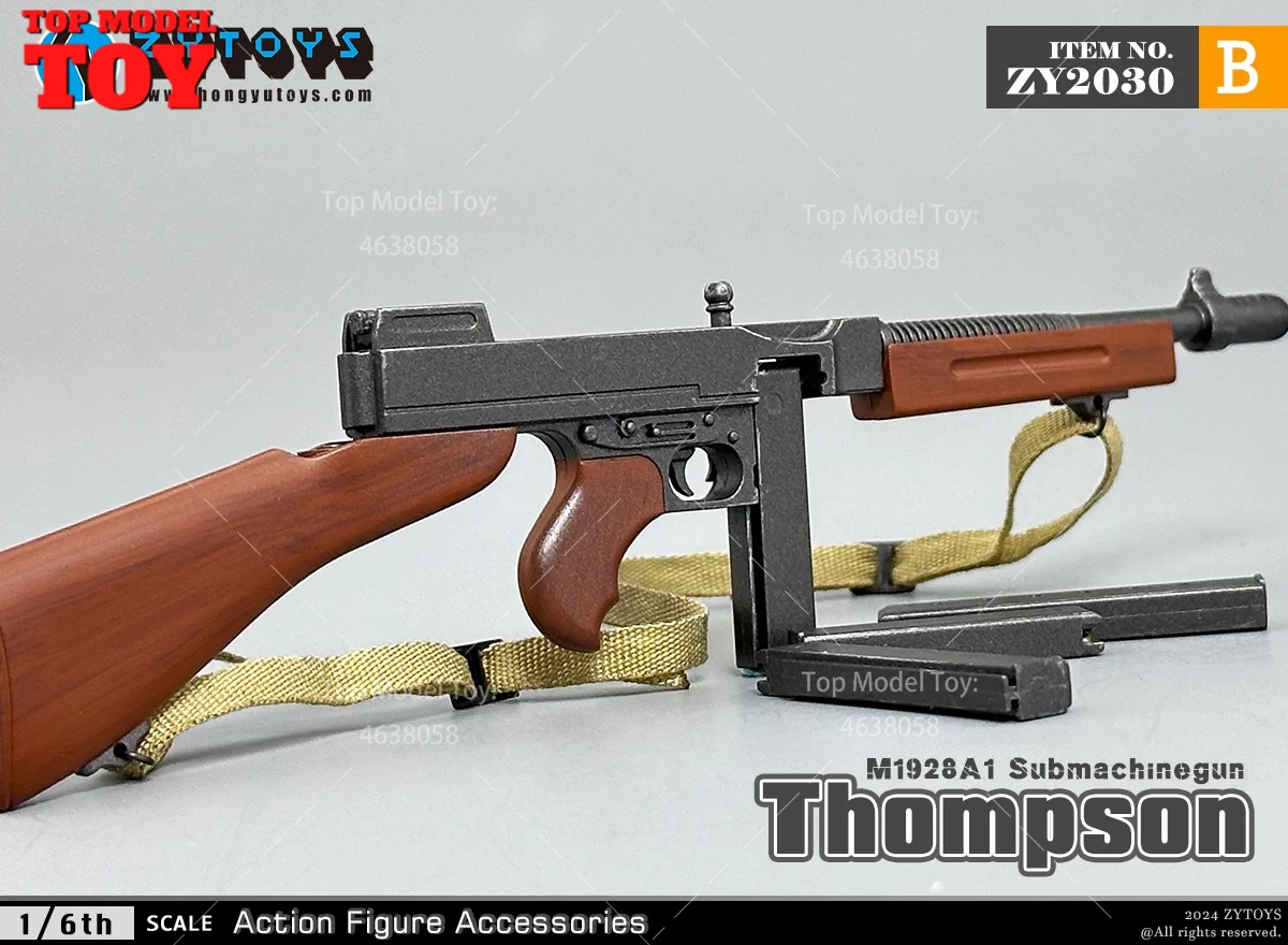 ZYTOYS ZY2030 1/6 M1928 Thompson Mitragliatrice Modello 15 cm Soldato Arma Giocattoli di Plastica Per 12 ''Action Figure Corpo Bambole