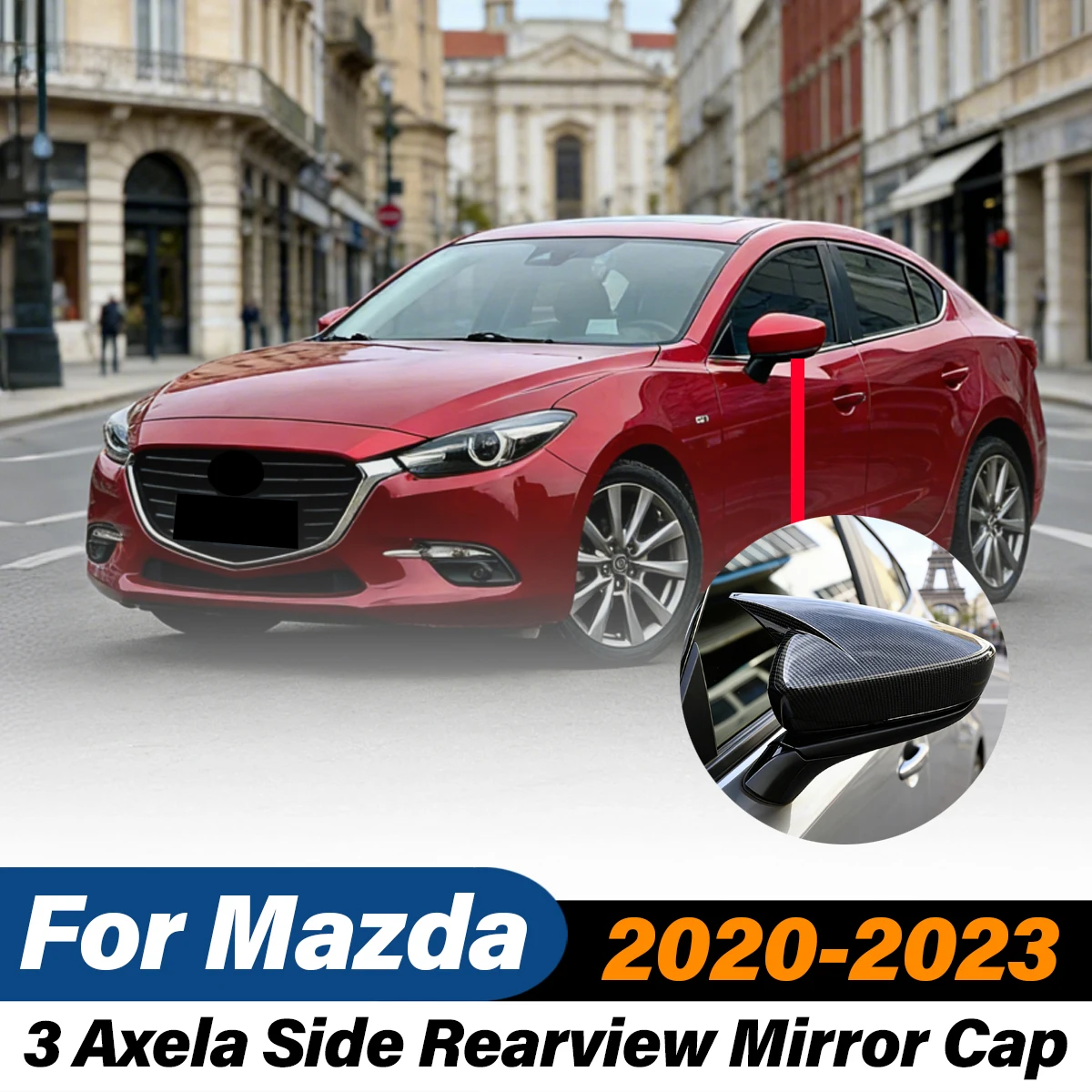 

For Mazda 3 Axela 2020 2021 2022 2023 Side Rearview Mirror Cap Wing Mirror Cover Replacement Exterior Car Accessories Left Right