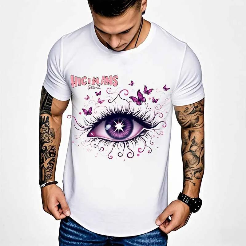 100% Cotton Colorful lion  Print T-shirt Short-Sleeved Unisex Top Selling in European And American Markets Summer