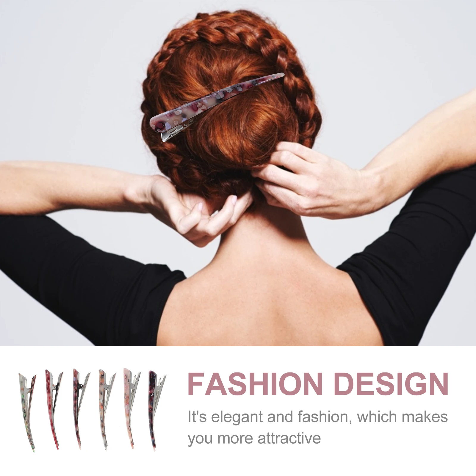 

6pcs Acrylic Hair Clips Retro Delicate Alligator Duckbill Styling Accessories Vintage Barrettes Women Headdress Everyday