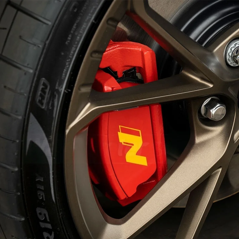 4 Pcs Car Brake Caliper Sticker Hi - Temp Waterproof Decal For Hyundai N Performance i20 i30 Tucson Kona Sonata Veloster Elantra