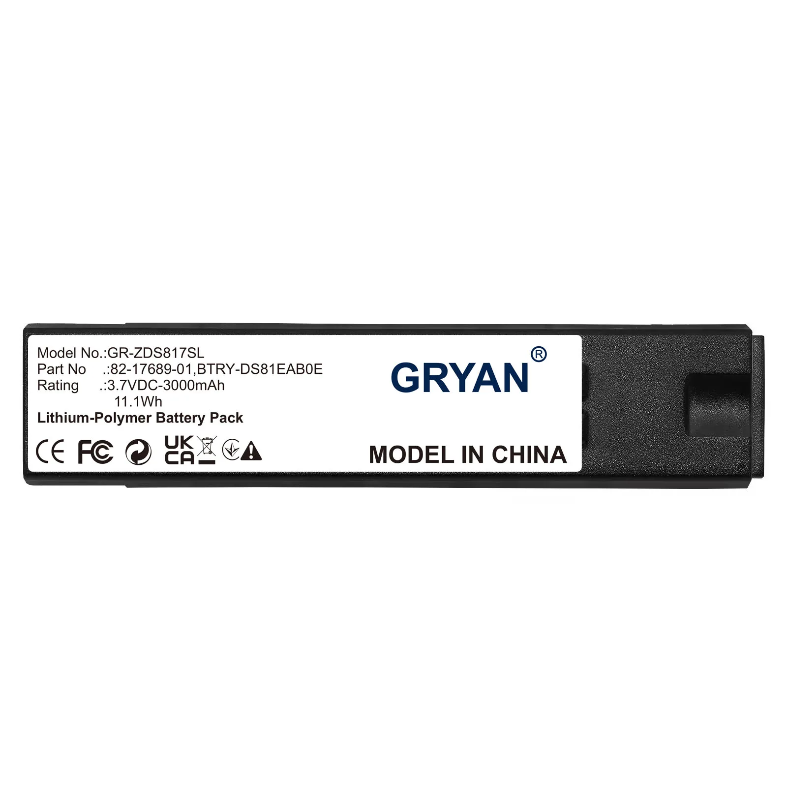 GRYAN Barcode Scanner Battery For Zebra:82-176890-01,AS-000231,BTRY-DS81EAB0E,DS8178,DS8100,DS8170,-3000mAh/11.1Wh