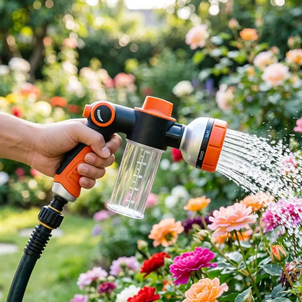 High Pressure Hose Nozzle Non-slip Hose Nozzle Garden Hose Nozzle with Foam High Pressure 8-pattern Spray Sprayer Premium Dog