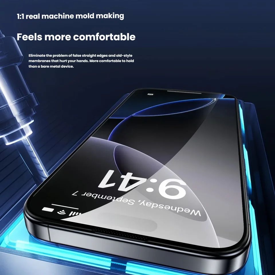 3 Piezas Protector de Pantalla de Vidrio Templado para iPhone 17/16/15 Pro A Prueba de Golpes Vidrio Gorilla Película Protectora para Móvil 6