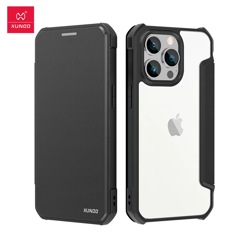 For iPhone 13 Pro 14 Pro Max Xundd Flip Leather Case Airbags Shockproof Magnet Shell Funda