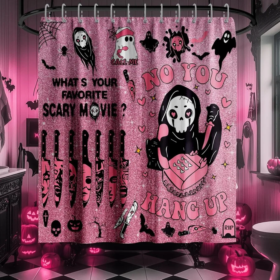 

Занавеска для душа на Хэллоуин 72x72 дюйма с крючками, жуткий ary, декор для ванной комнаты, забавная тканевая занавеска с надписью GhostThemed для вечеринки или дома