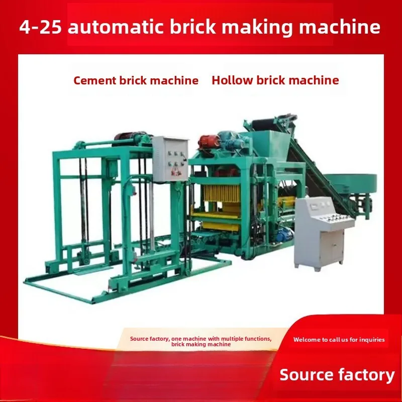 4-25 Type No-burn Cement Making Fully Automatic Brick Machine Semi Automatic Block Forming Machine With Permeable Pavement