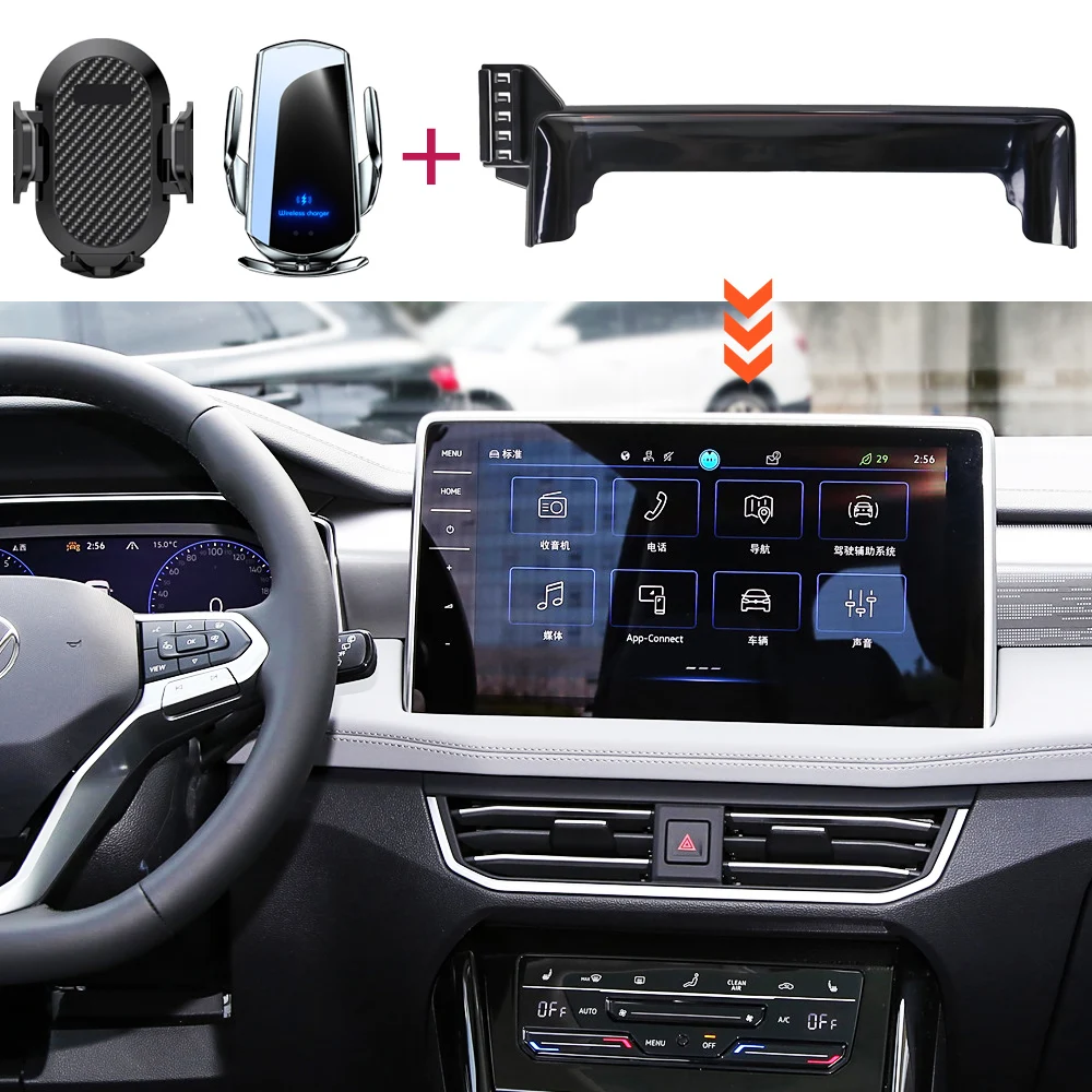 

Car Phone Holder For Volkswagen VW Tayron 2023 2024 Screen Panel Fixed Base 15W Wireless Charging Phone Holder Car Accessories