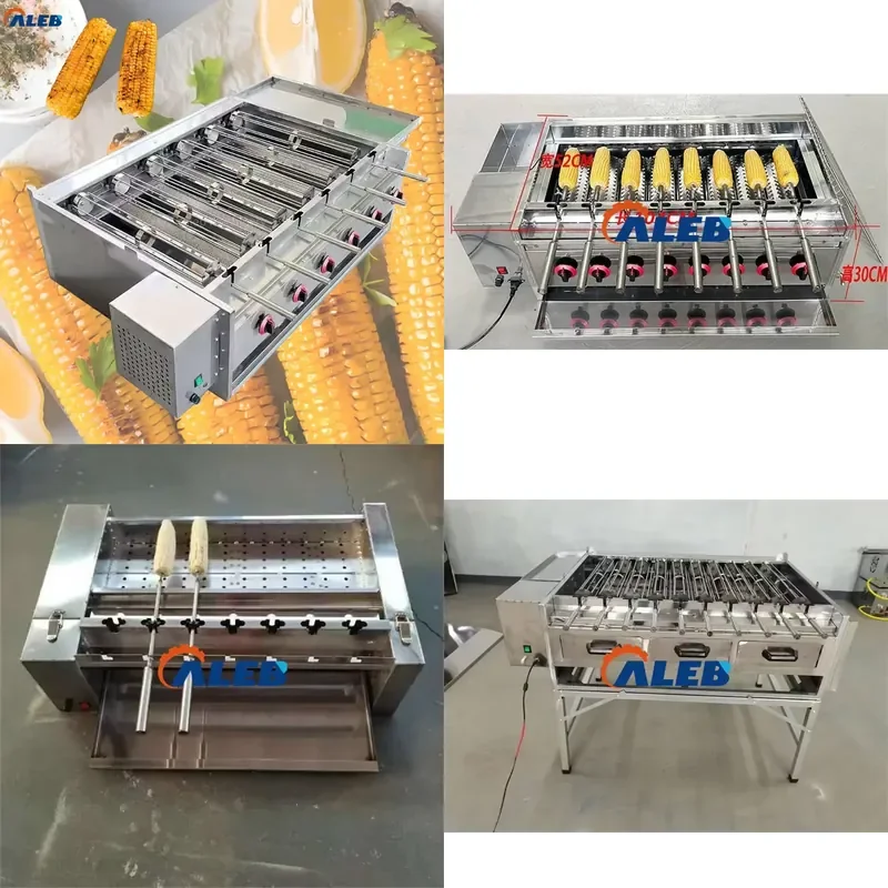 SFW Certificate Hot Sale Rolling Type Barbecue Maize Baking Machine Auto Rotating Corn Grilling Machine