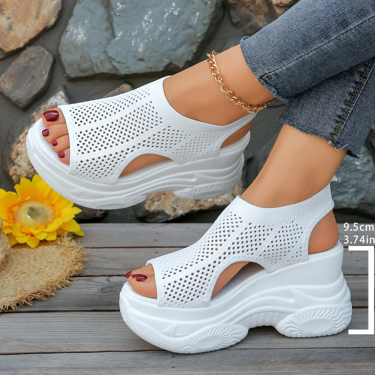 2026 Summer New Platform Rubber Open-Toe High Heels image 2