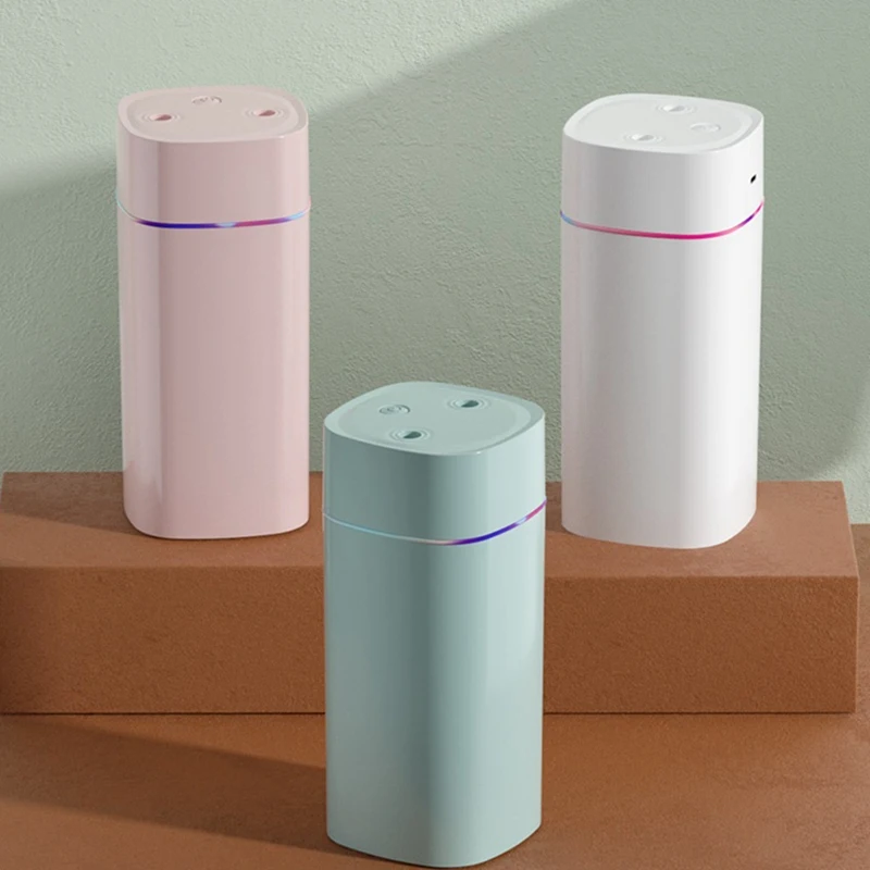 Colorful Night Light Small Humidifier Double Spray Air Atomizer USB Silent Home Humidifier Car Purifying Air Spray Green Durable
