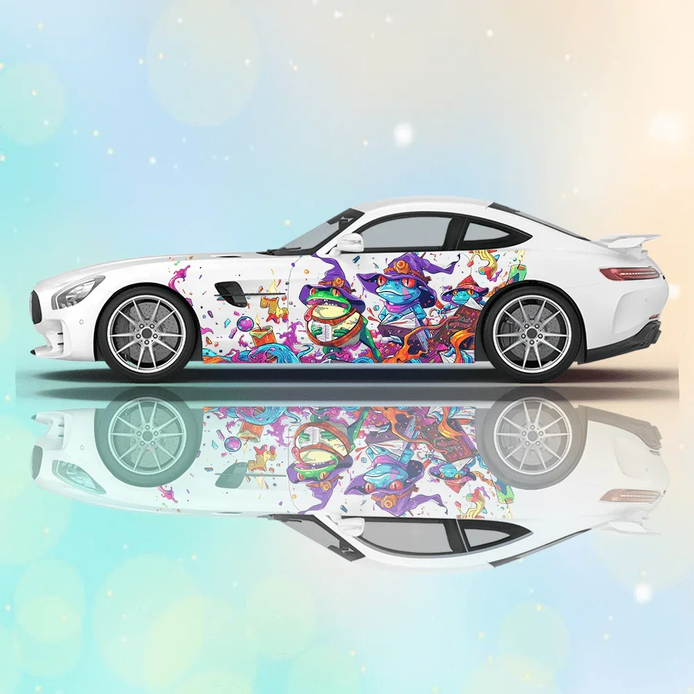 

Хэллоуин мультфильм лягушка автомобиль виниловые обертывания наклейка самоклеящаяся ПВХ наклейка подходит для грузовиков внедорожник украшения авто аксессуары подарок