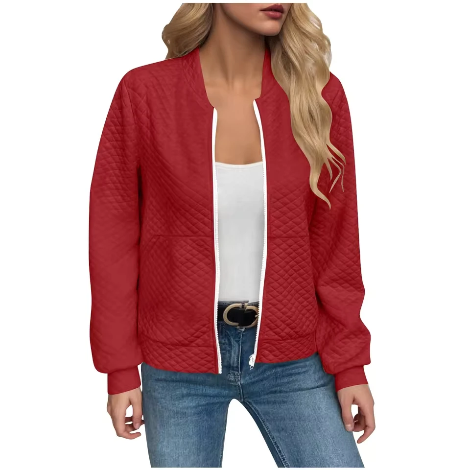 

Women Long Sleeve Half Full Zip Lightweight Casual Sports Cardigan Outerwear Baseball Uniform Baggy