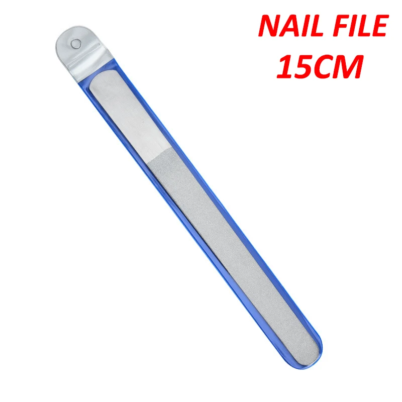 15CM Professional Nail File Stainless Steel Diamond Polishing Block Sanding for Nail Nailfile Manicure Supplies Tools Art Beauty