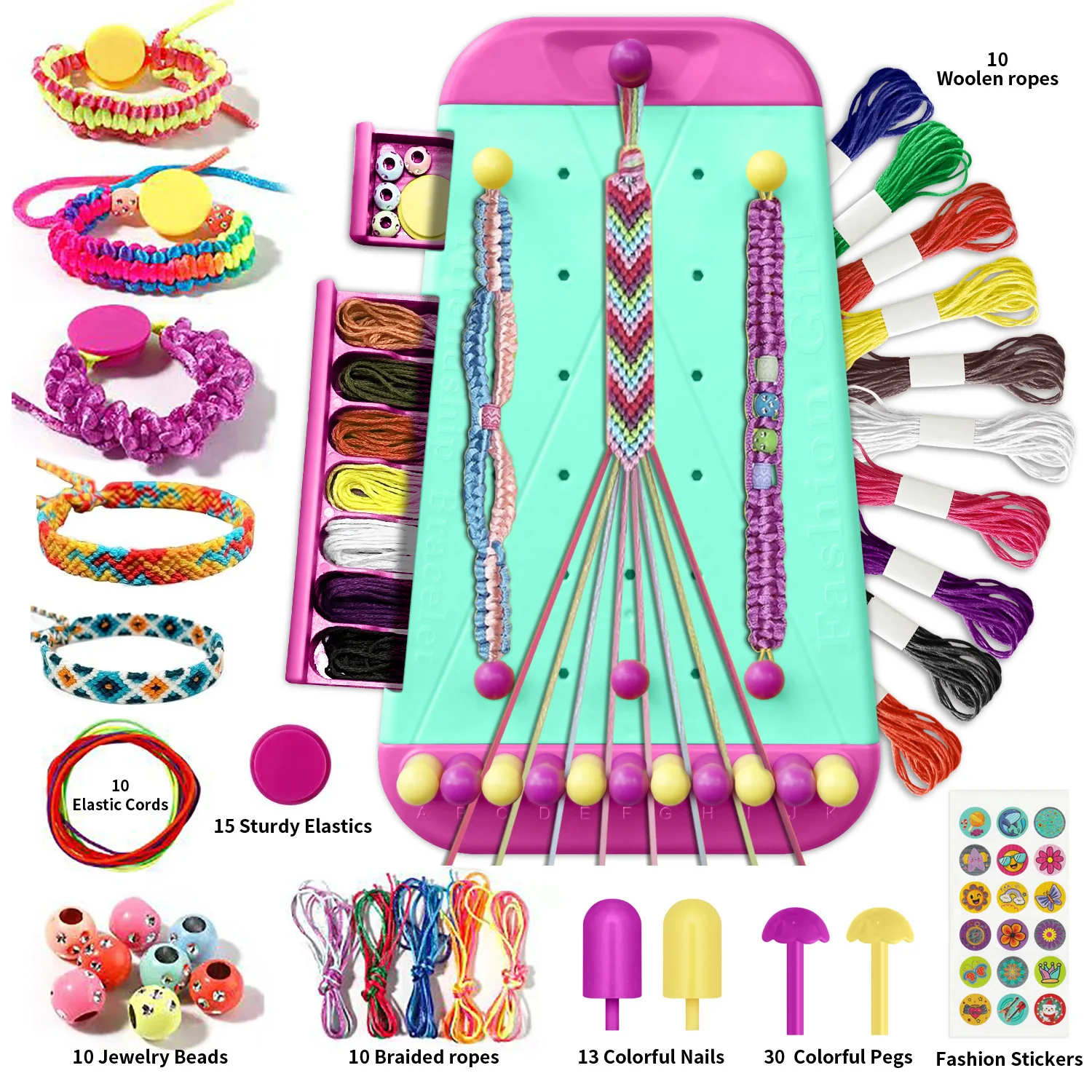 Bracelet Making Kit Toy for Girls Friendship Arts Crafts Bracelets String Maker Kit For Birthday Present DIY Jewelry Bracelet