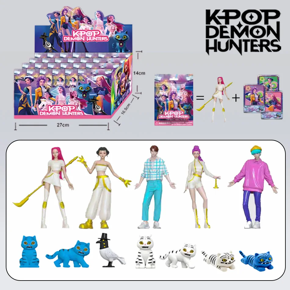 Silver Performance Dress Anime Kpop Demon Hunters Figure Toy Model Collectible Desktop Decoration for Fans of Animated Drawings