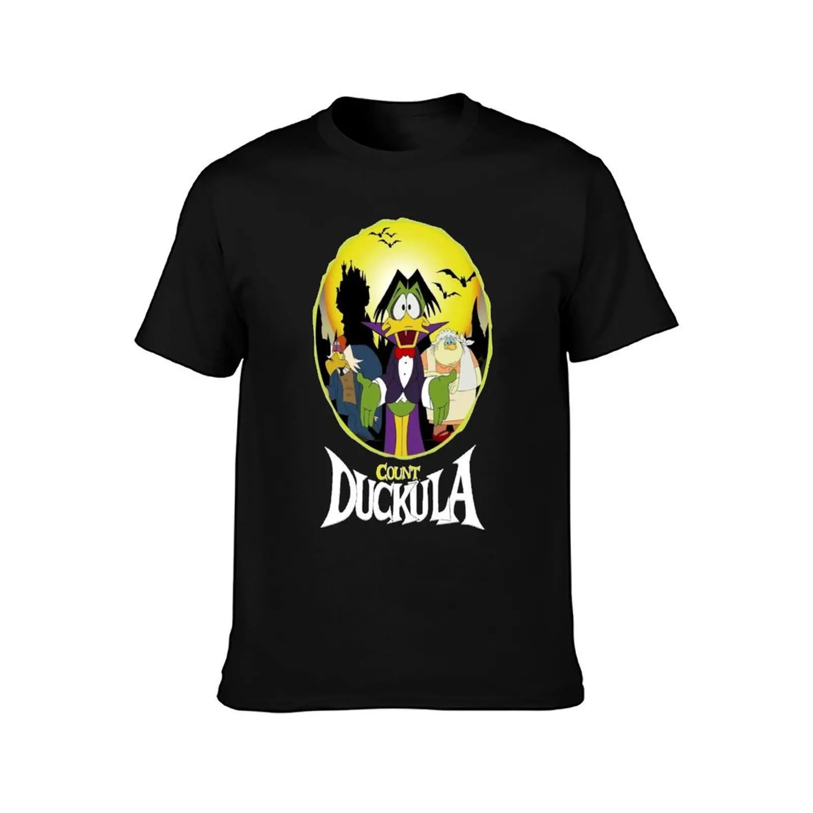 Count Duckula T-Shirt, Summer Casual Cotton Tee, Oversized Streetwear Tops, Vintage Graphic Print, Loose Fit Short Sleeve