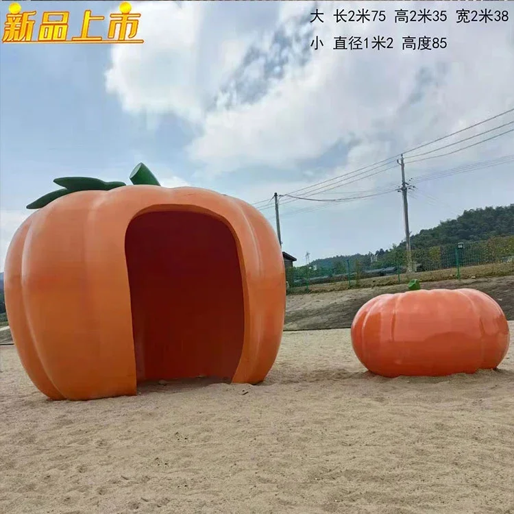 large FRP strawberry house sculpture cartoon fruit and vegetable pumpkin mushroom pavilion watermelon small house