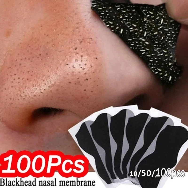 100pcs Nose Blackhead Remover Mask Deep Cleansing Skin Care Shrink Pore Acne Treatment Mask Nose Black Dots Pore Clean Strips