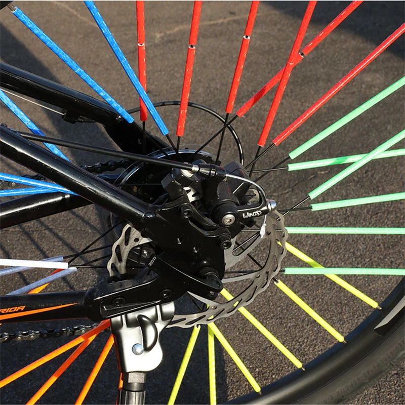 12Pcs Bike Bicycle Wheel Spokes Reflective Sticker Tube Warning Safety Light DIY Cycling Reflector Reflective Tubes Hot Sale