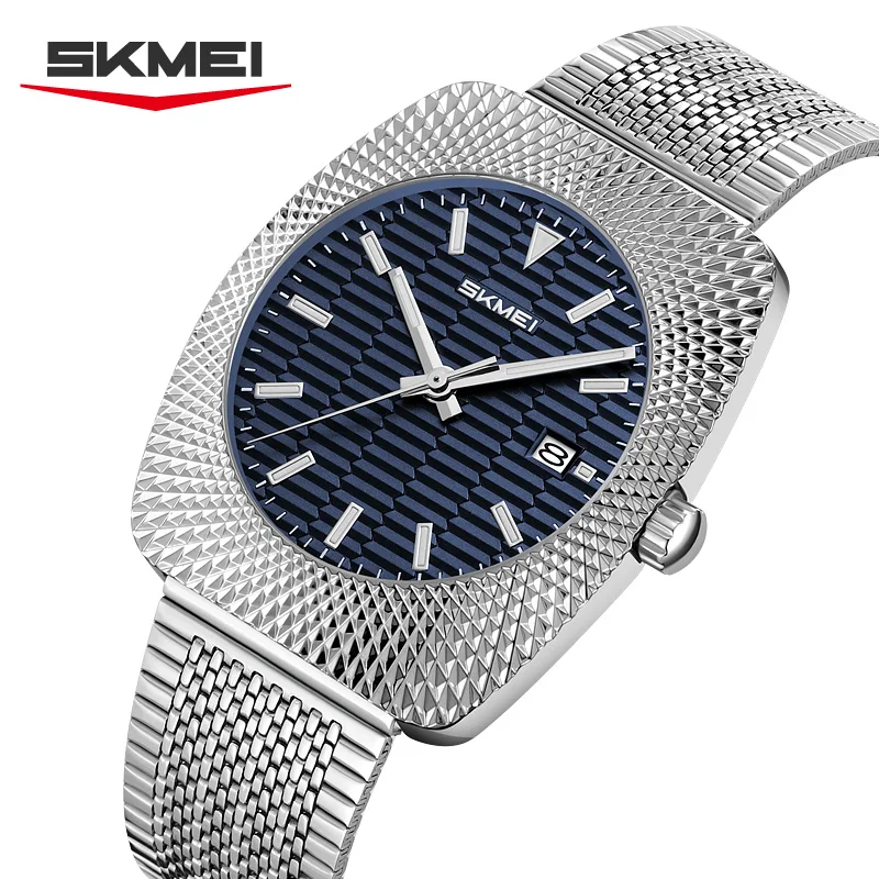 SKMEI 9417 New Brand Men's Quartz Watch Date Night Light Stainless Steel Strap Men's Casual Luxury Fashion Watch Reloj Hombre