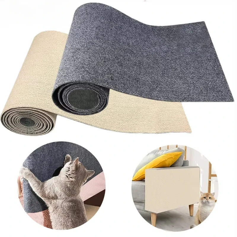 40*100cm Cat Scratching Mat Cat Scratcher Sofa Tape Scratching Post Self-adhesive Carpet Cats Scratch Board Cat Accessories