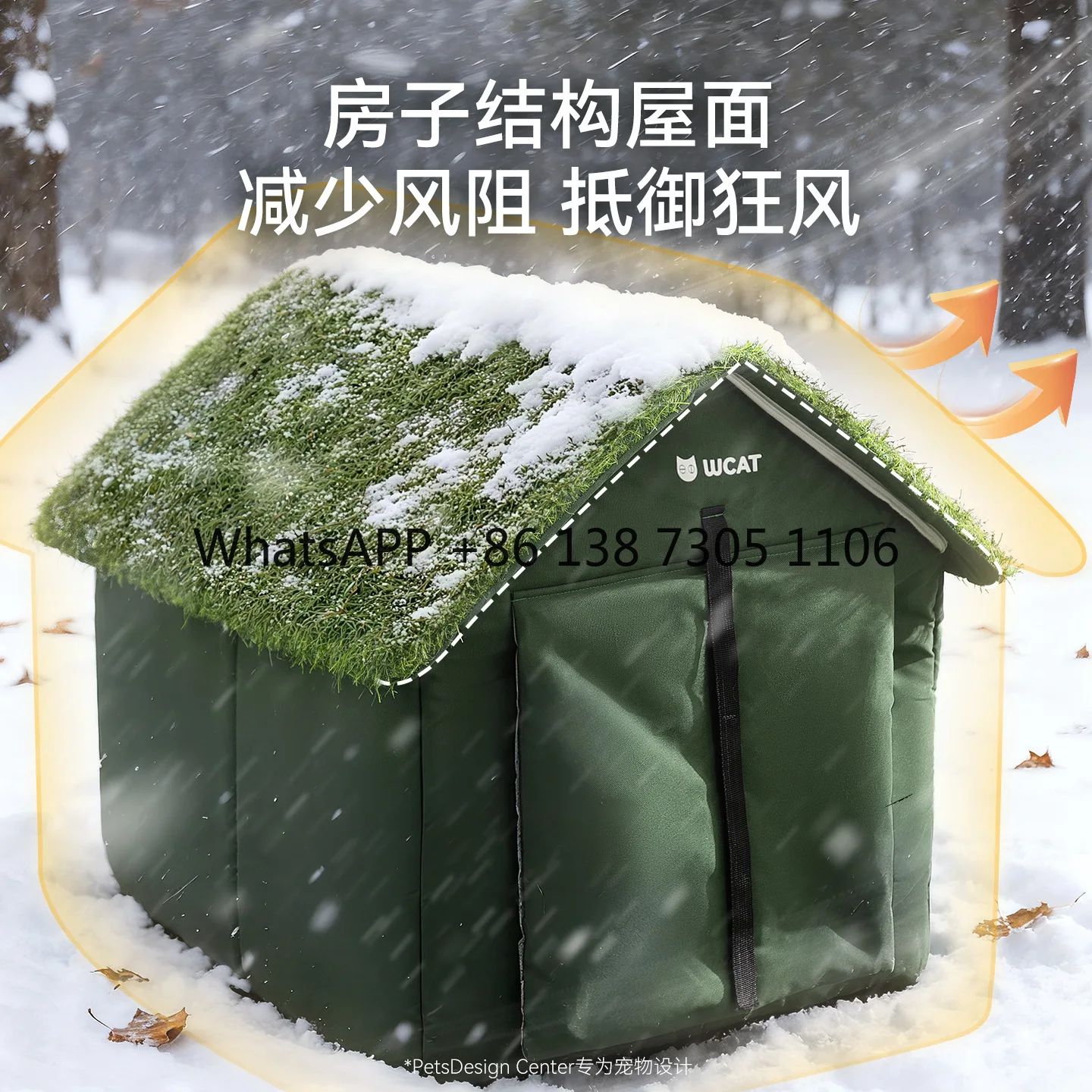 

Cat kennel outdoor rain and snow winter warm closed simple removable and washable cat house cat house outdoor