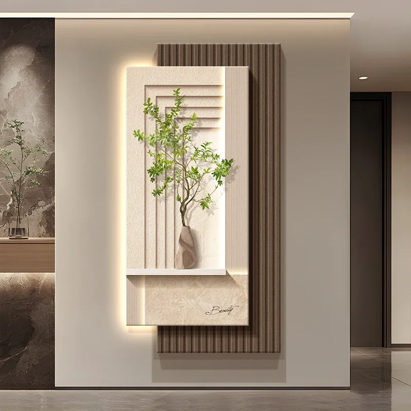 Luxury-Style 2025 New Model Entrance Hall Sensor-Light LED Wall Lamp, Entrance Corridor Passage Green Plant Wall Lamp, Painting