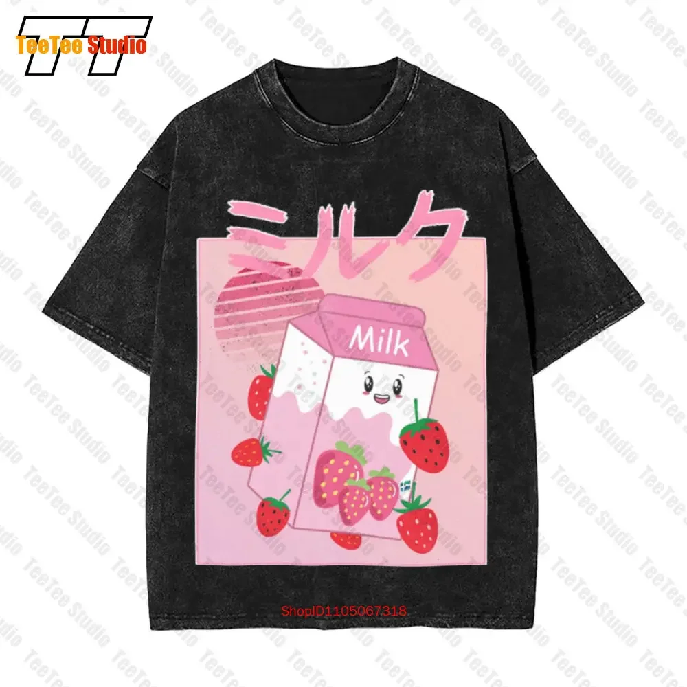Georgenotfound Merch Strawberry Milk Shake Kawaii Vintage Oversized T-Shirt I26P