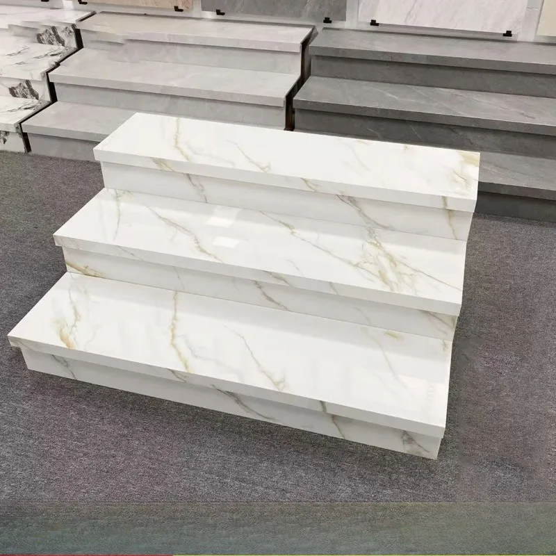 

Self-built Room Staircase Stepping Tiles Can Be Installed with Induction Light Strip Steps Marble Tiles