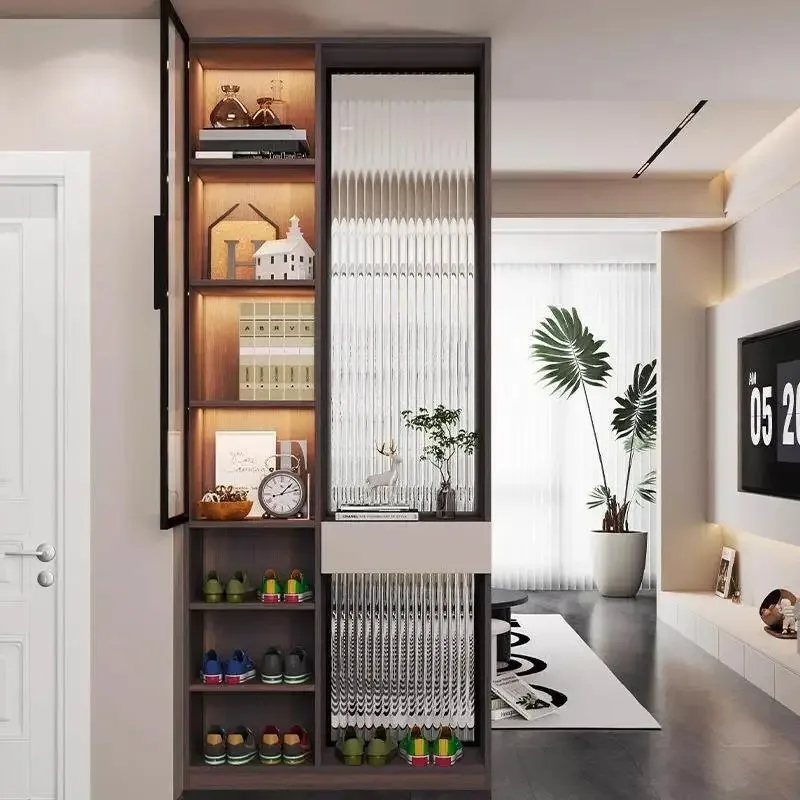 Advanced sense of home entrance cabinet is opposite the door, screen partition, living room solid wood custom door locker