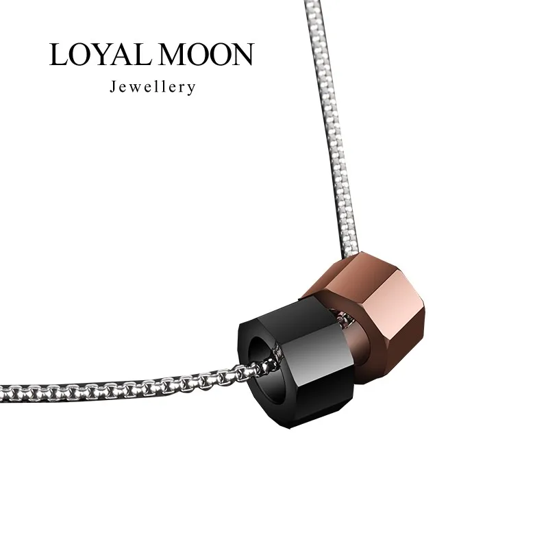 Loyal Moon Tungsten Pendant For Men Personality Sweater Chain Hip Hop Necklace Clavicle Chain Design,Engraving