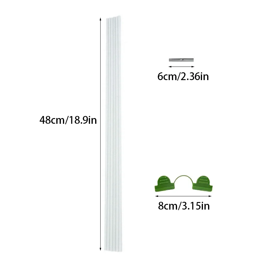61pcs Garden Bed Tunnel Support Set, Fiberglass Arch Poles With Fastening Accessory, Practical Vegetable Flower Growing Tool XJM
