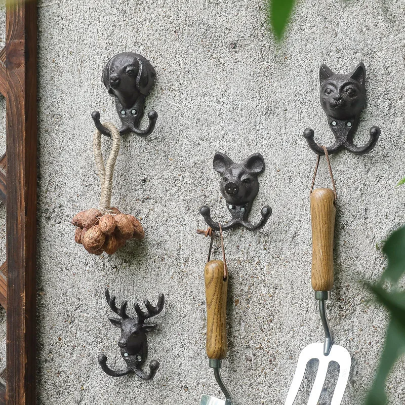 

Cross-border old cast iron animal hook art garden creative wall animal bull head coat hook decorative wall decoration