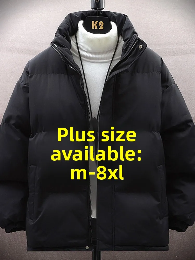 

Мужская утепленная хлопковая куртка на флисовой подкладке, зимняя теплая верхняя одежда, защита от холода, оверсайз, молодежная повседневная модель с длинными рукавами на молнии