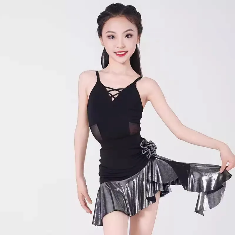 Robe de danse latine personnalisée pour filles, camisole haut de gamme, jupe à câliner les hanches, tenue d'entraînement de performance, ahaharsi ...........
