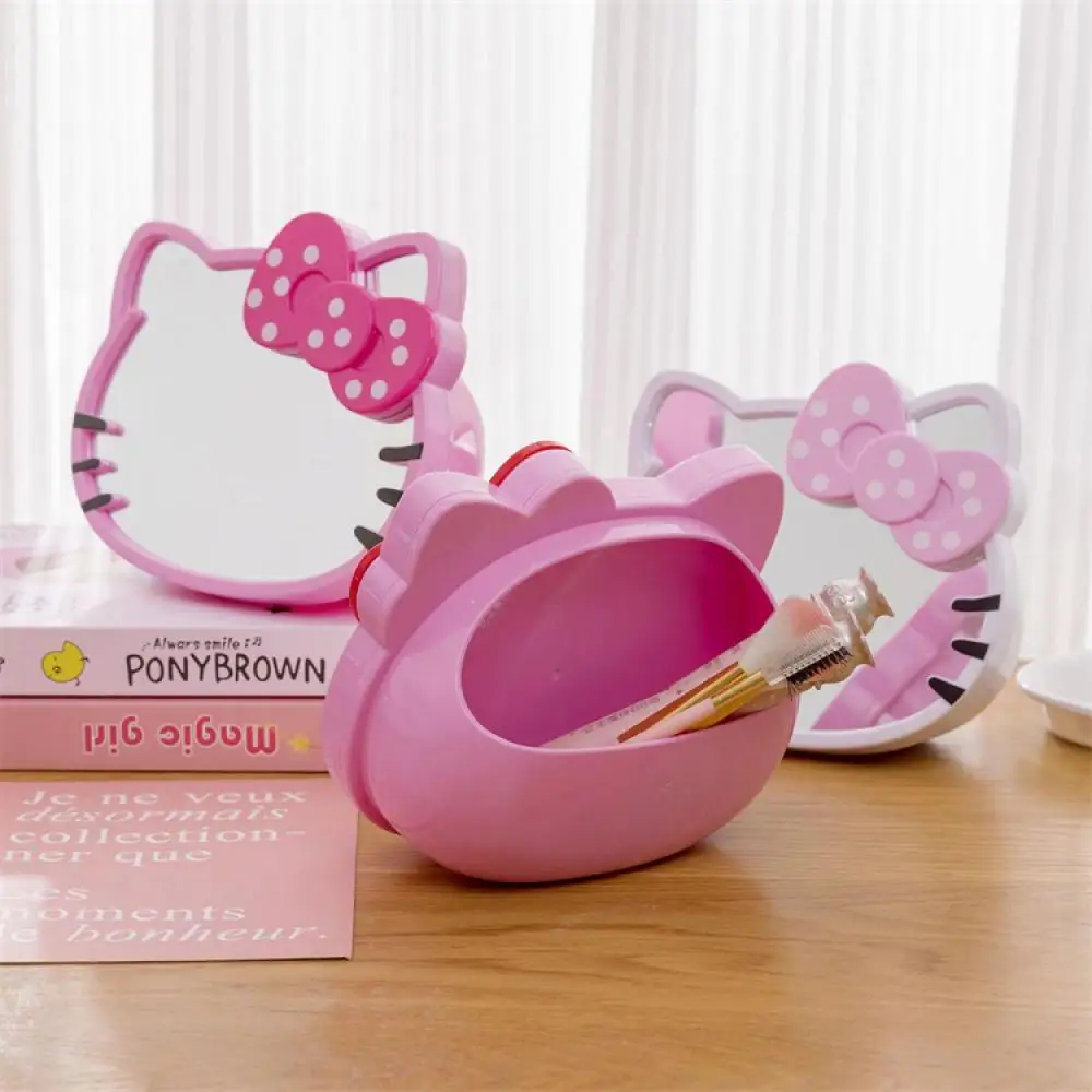 Miniso мультфильм Kawaii девичье Hellokitty многофункциональное зеркало для макияжа настольное зеркало коробка для хранения кистей для макияжа трубка для хранения
