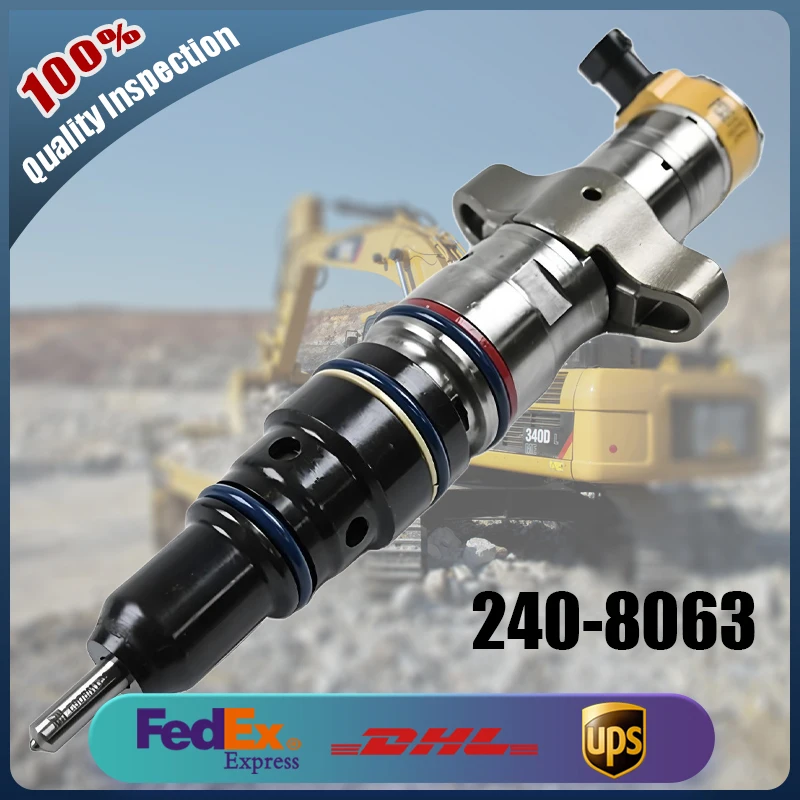 

1pcs Engineering Machinery Engine Parts 240-8063 Fuel Common Rail Injector 2408063 for Caterpillar C7 C9 Excavator 324D 325D