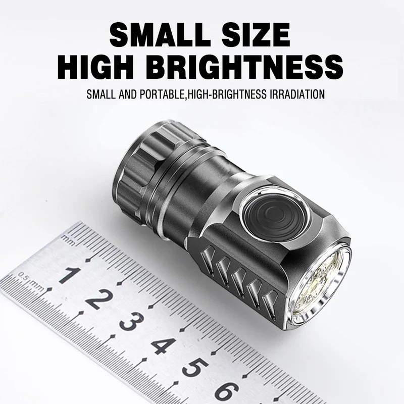 Rechargeable Mini Led Flashlight Keychain Usb Powered 3000 Lumens Flash Light IPX8 Pocket Torch Lamp SST20 Wick Flashlights