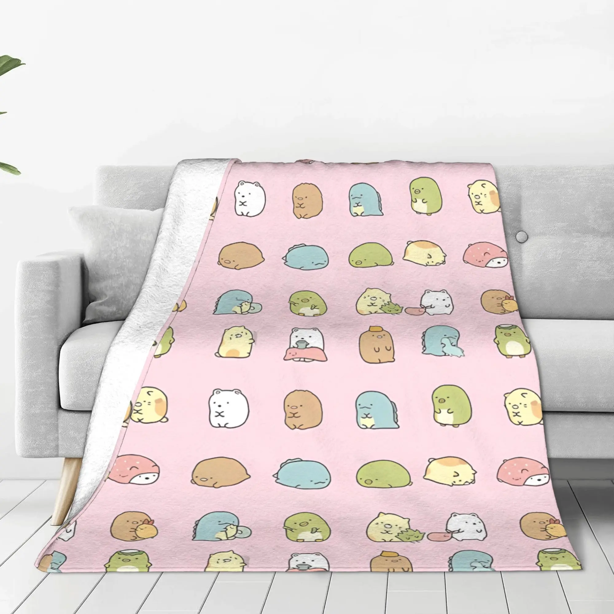 1PC Pattern Sumikko Gurashi Home Room Decorations Winter Blankets For Adults Bedding Home Interior Sofa Knee